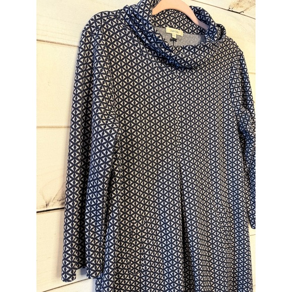 Tyler Boe Geometric Print Cowl Neck 3/4 Sleeve Dress Womens L - Picture 7 of 7